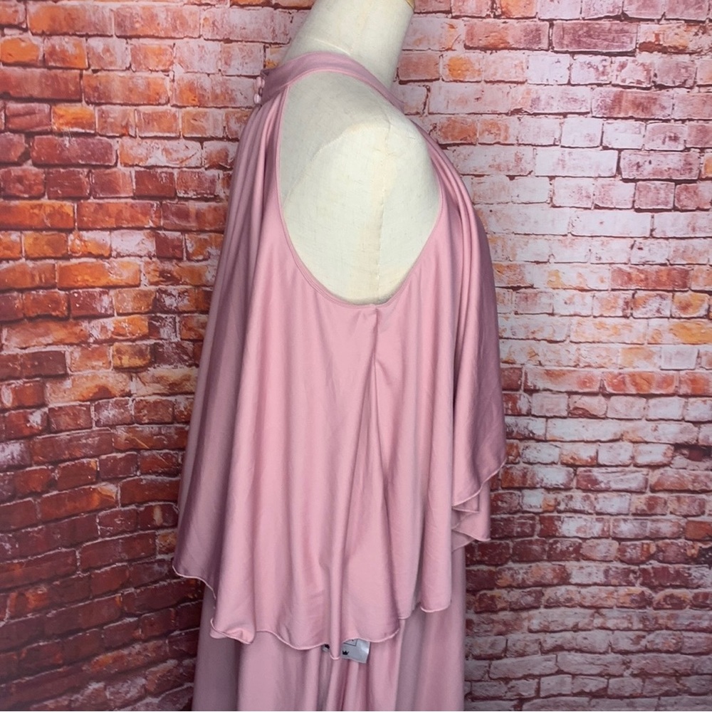 Koh Koh Dusty Rose Sleeveless Halter Maxi Dress - Picture 5 of 16